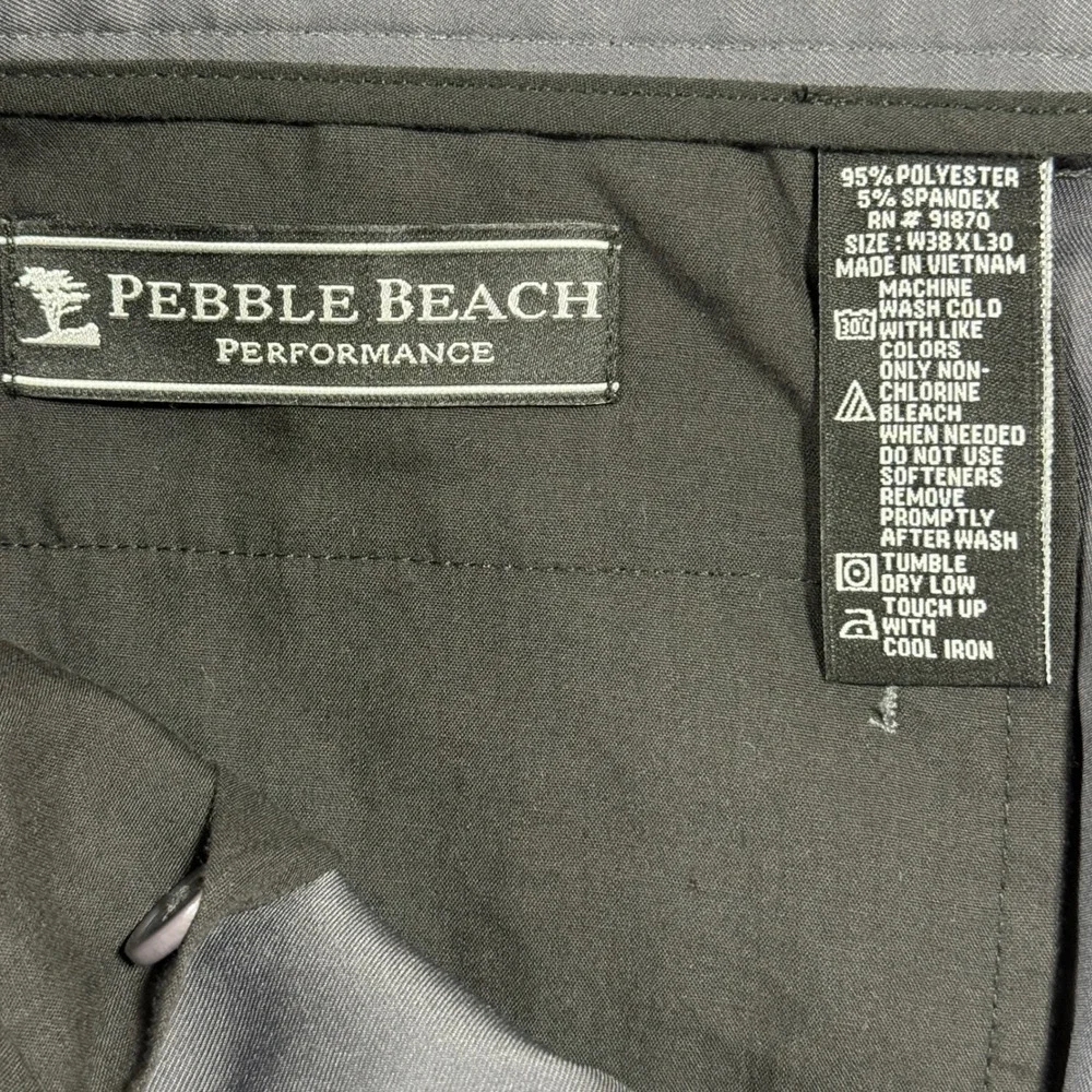 Pebble Beach Performance Golf Pants Mens‎ 38x30 Grey Stretch Trousers 691451